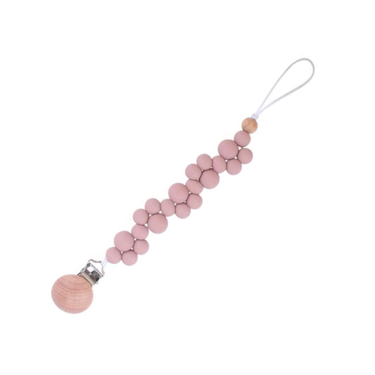 Dusty Pink Pacifier Clip
