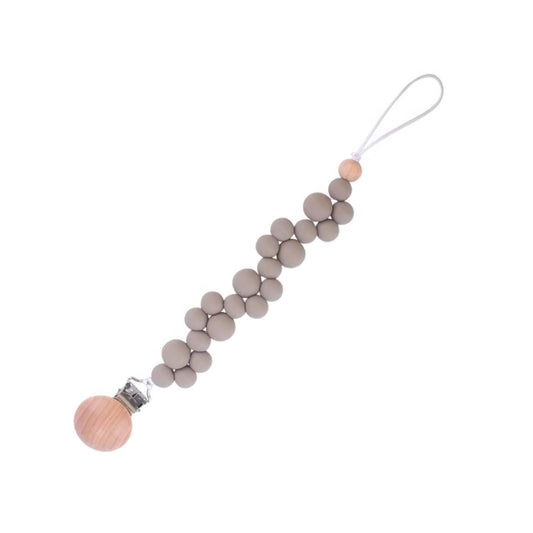 Beige Pacifier Clip