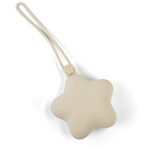Beige Star Silicone Pacifier Protector