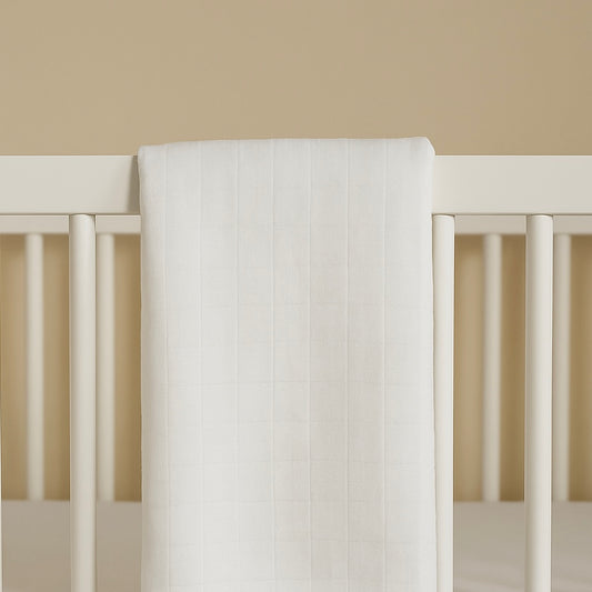 White Bamboo Blend Muslin Swaddle