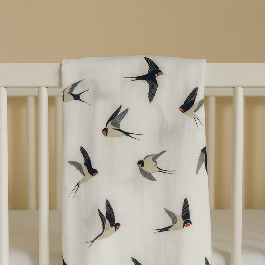 Hi Birdie Bamboo Blend Muslin Swaddle