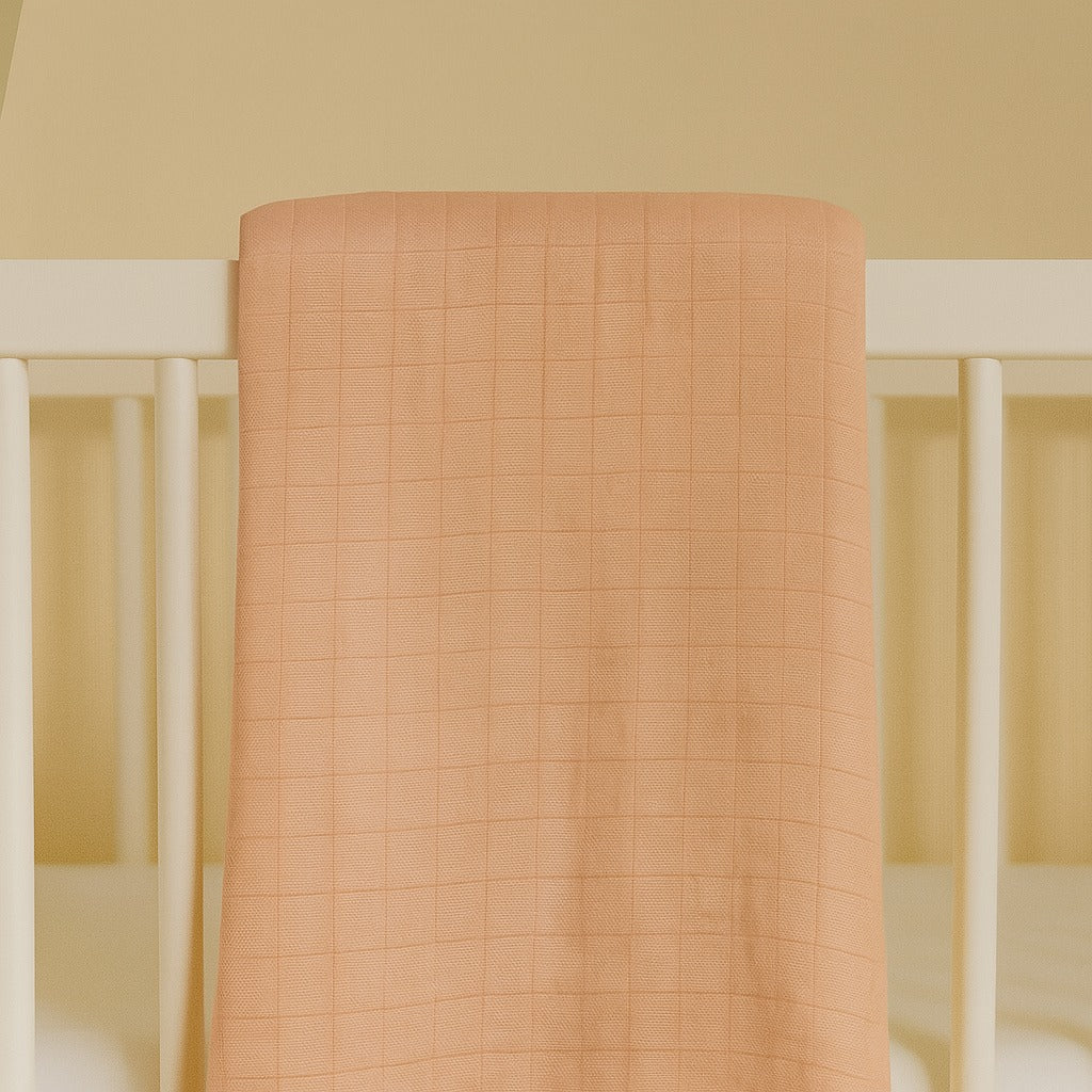 Soft Blush Bamboo Blend Muslin Swaddle