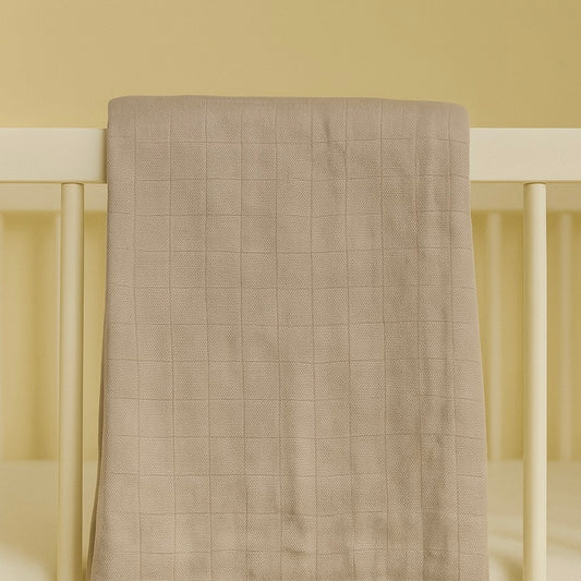 Beige Bamboo Blend Muslin Swaddle