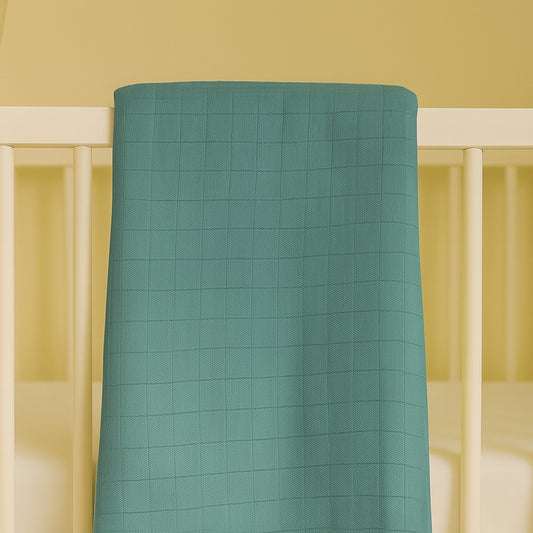 Teal Blue  Bamboo Blend Muslin Swaddle