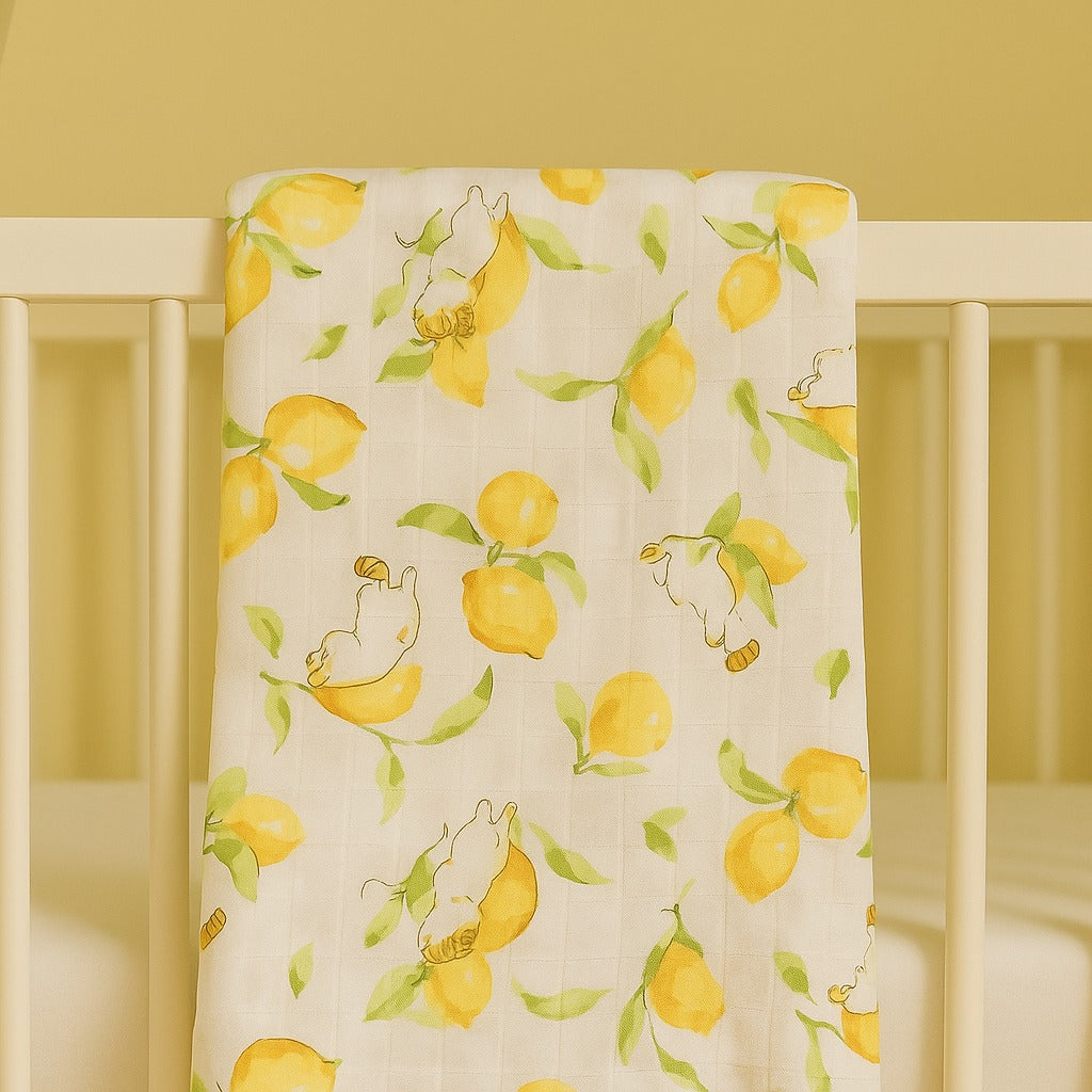 Lush Lemons Bamboo Blend Muslin Swaddle